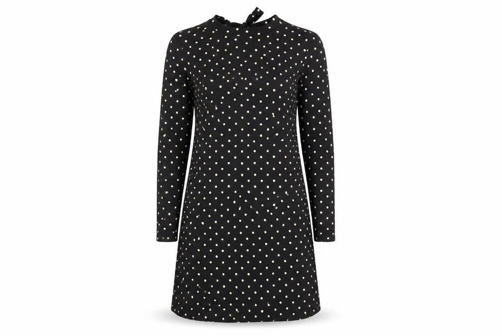 Marks and Spencer Women's Black Polka Dot Shift Dress Size 12