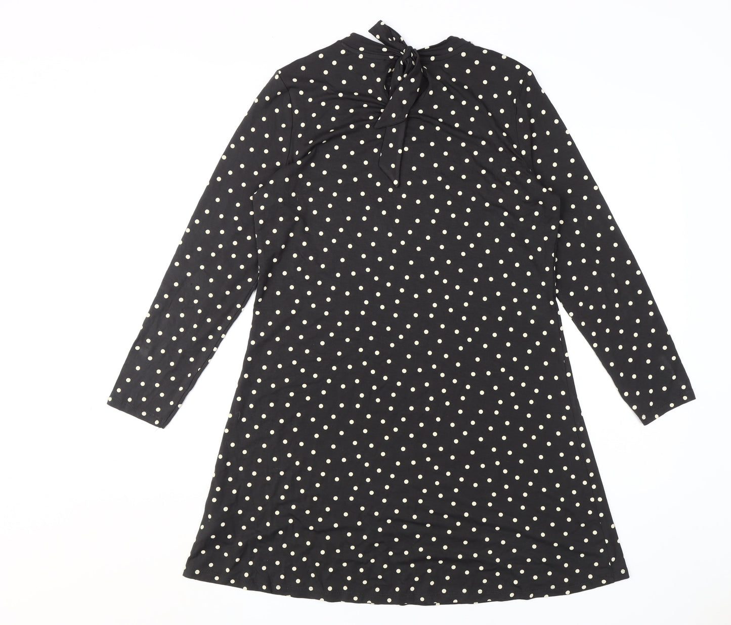 Marks and Spencer Women's Black Polka Dot Shift Dress Size 12