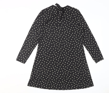 Marks and Spencer Women's Black Polka Dot Shift Dress Size 12