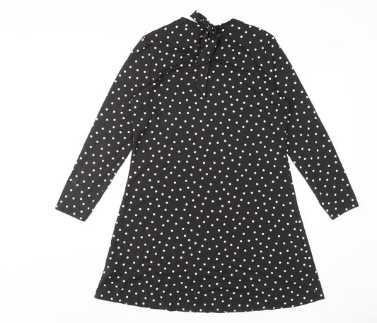 Marks and Spencer Women's Black Polka Dot Shift Dress Size 12
