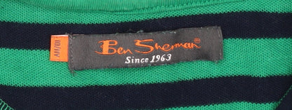 Ben Sherman Boys Green Striped Polo, 10-11 Years, Classic Style