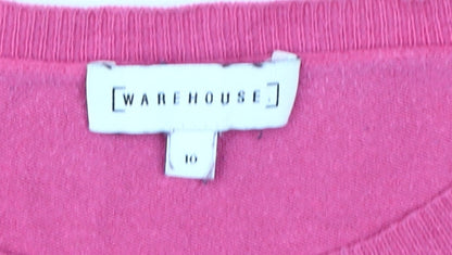 Womens UK Size 10 Warehouse Pink Pullover Jumper