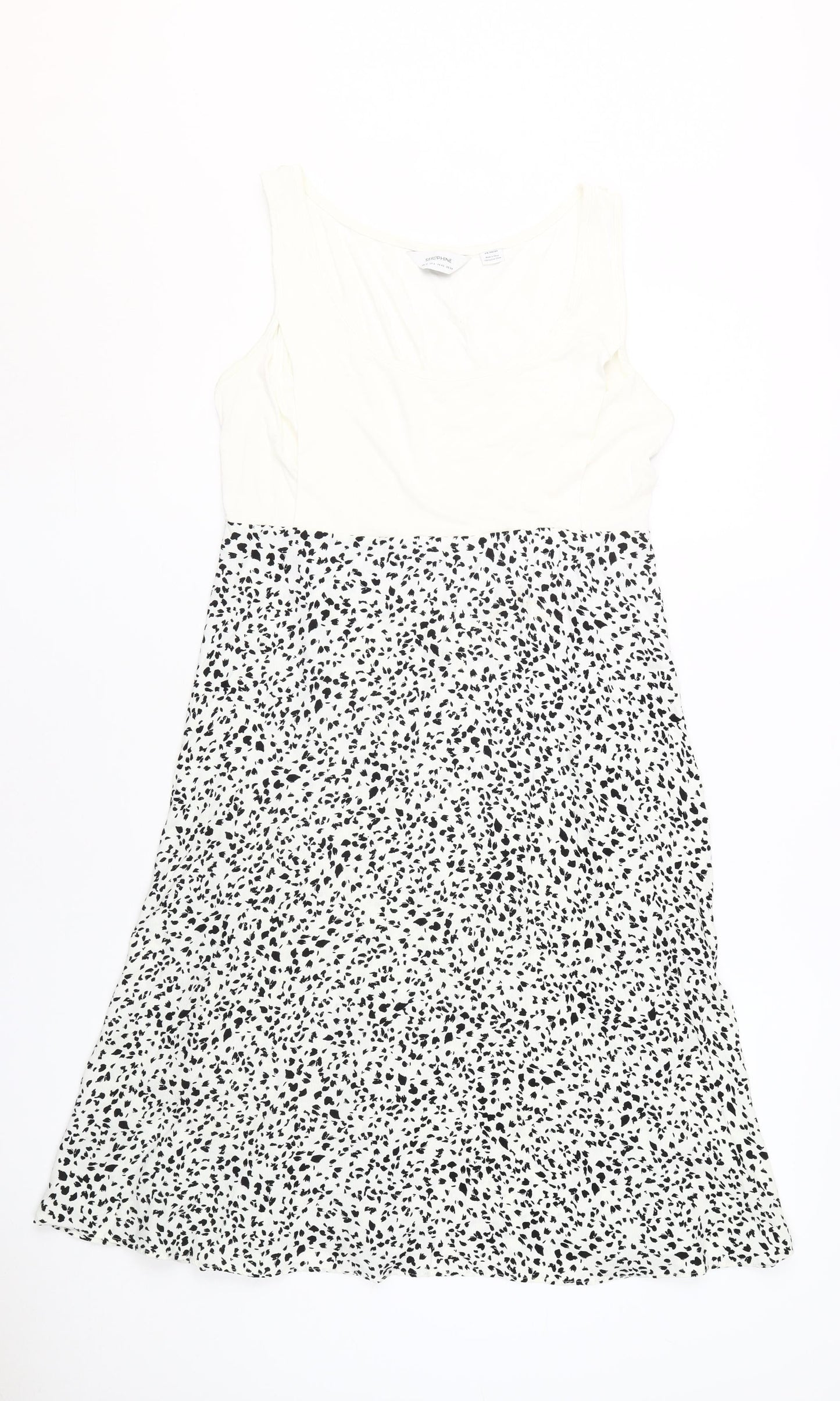 Seraphine Women’s White A-Line Dress, Size 10, Animal Print