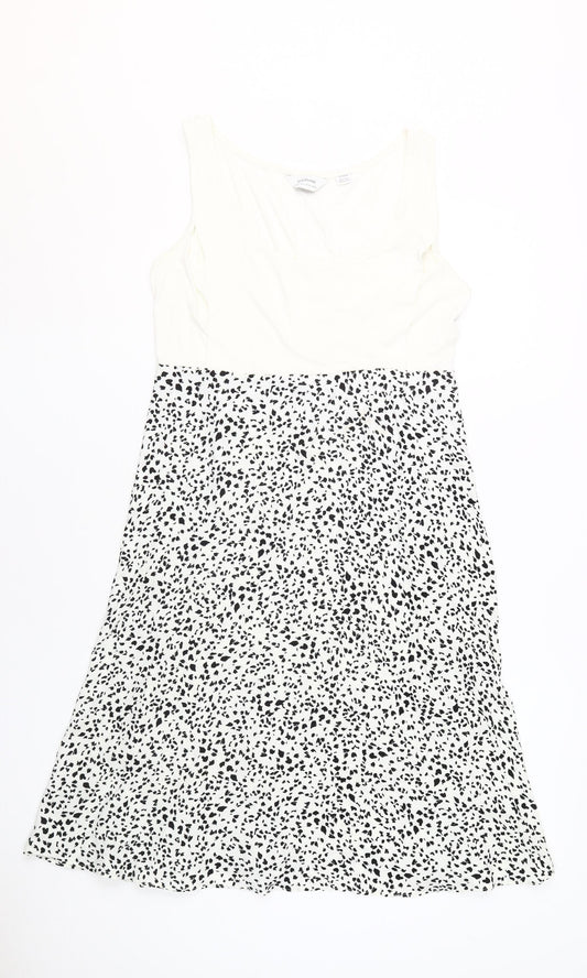 Seraphine Women’s White A-Line Dress, Size 10, Animal Print