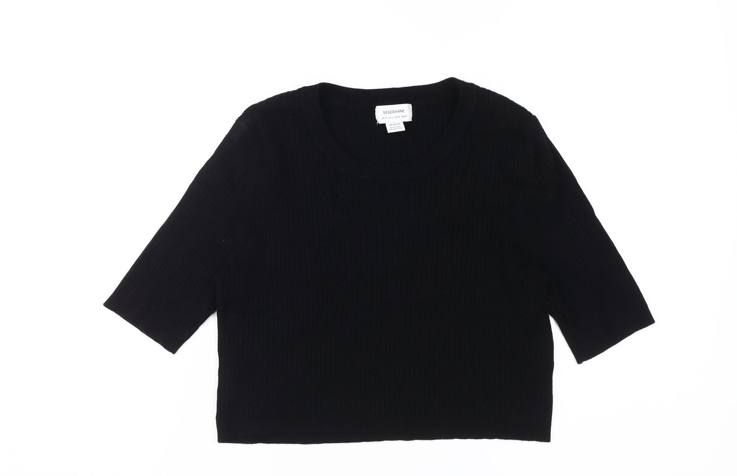 Womens UK Size 10 Seraphine Black Basic Knit