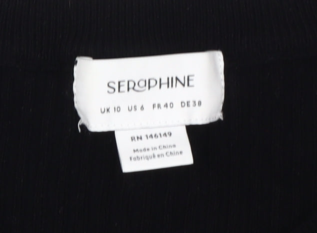 Womens UK Size 10 Seraphine Black Basic Knit