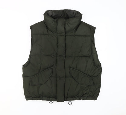 H&M Women’s Green Puffer Waistcoat, S, Outdoor