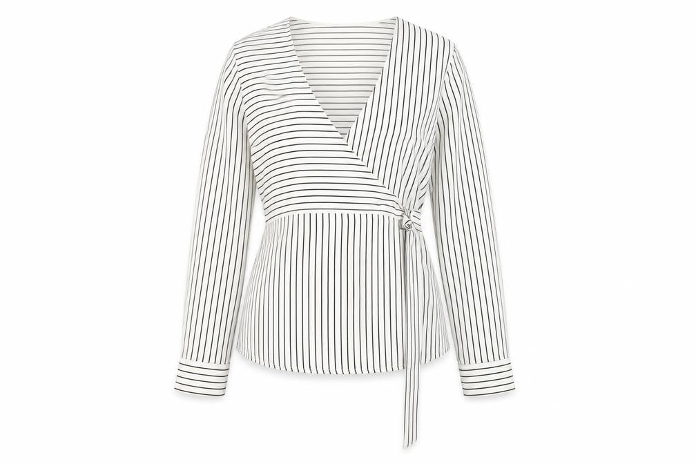 Womens UK Size 10 Topshop White Wrap Blouse