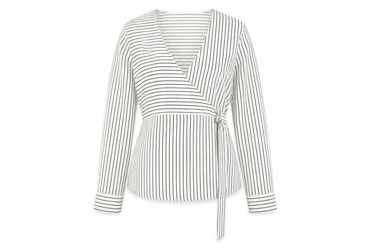 Womens UK Size 10 Topshop White Wrap Blouse