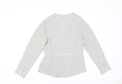 Womens UK Size 10 Topshop White Wrap Blouse