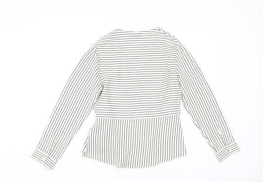 Womens UK Size 10 Topshop White Wrap Blouse