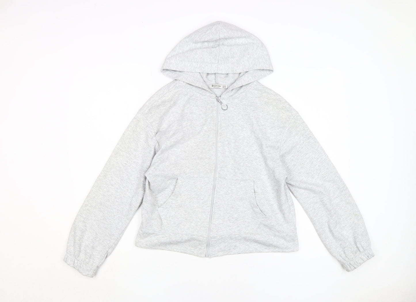 Stradivarius Women's Grey Full Zip Hoodie XS