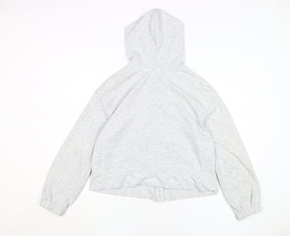 Stradivarius Women's Grey Full Zip Hoodie XS