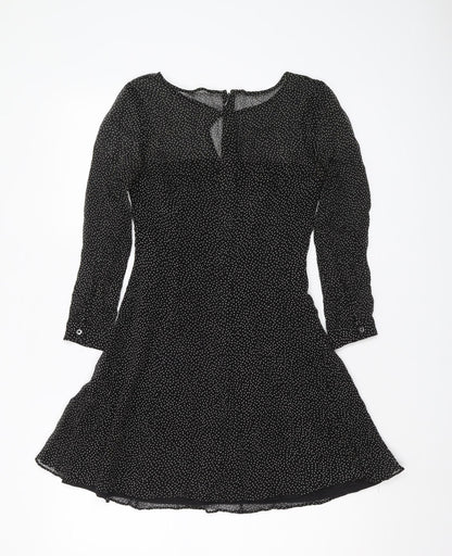 J.Crew Women's Black Polka Dot A-Line Dress Size 4