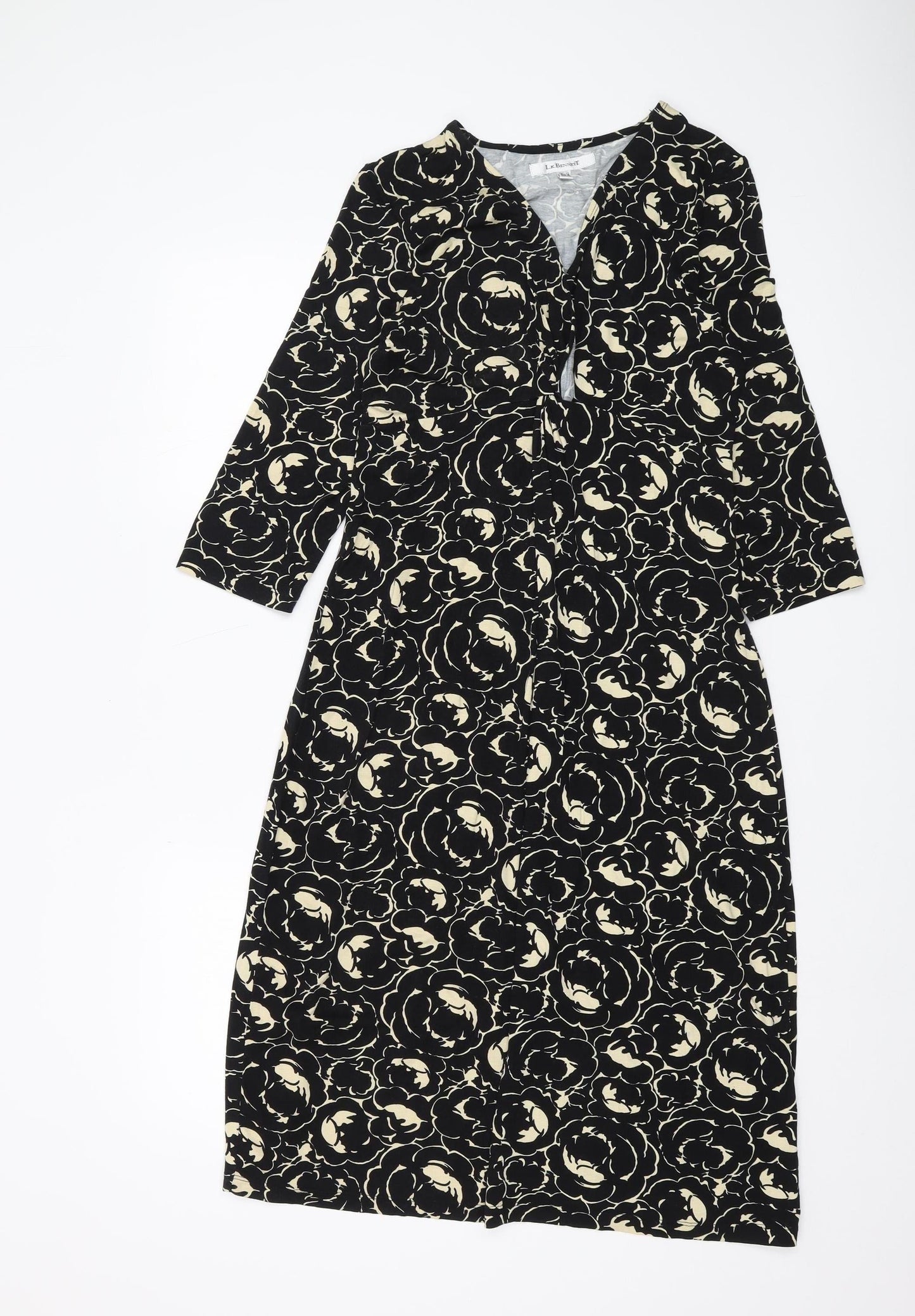 L.K. Bennett Women's Black Floral Shift Dress