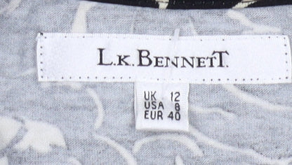 L.K. Bennett Women's Black Floral Shift Dress