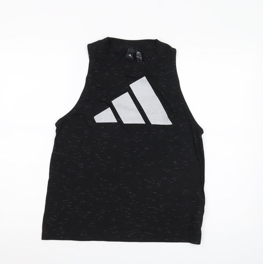 Unisex Adults UK Size S adidas Black Basic Tank