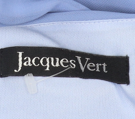Jacques Vert Women's Blue Embroidered Cowl Neck Blouse