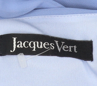 Jacques Vert Women's Blue Embroidered Cowl Neck Blouse