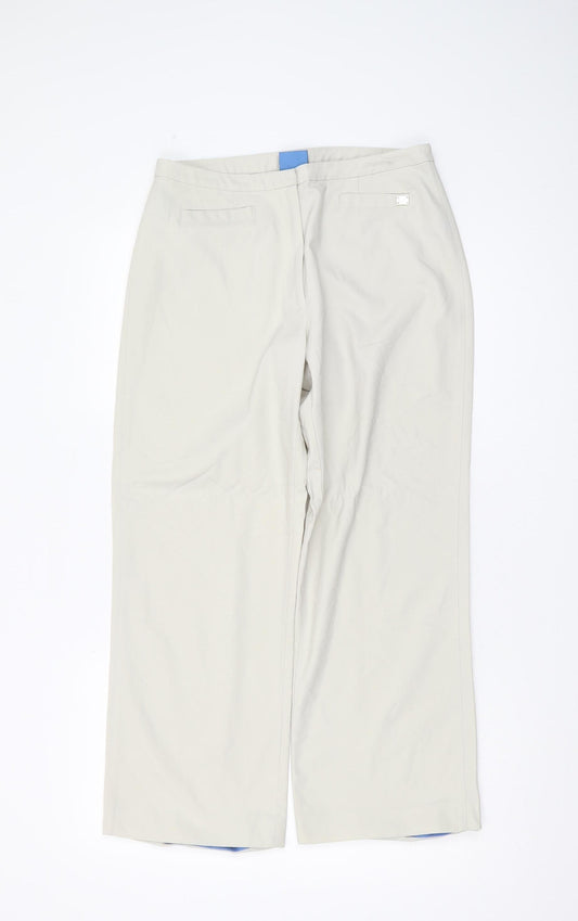 Ted Baker Women's Beige Straight Leg Trousers Size 4