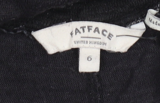 FatFace Women Black Fish Print Linen Tunic T-Shirt Size 6
