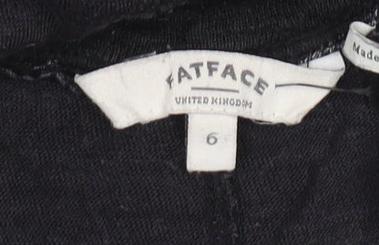 FatFace Women Black Fish Print Linen Tunic T-Shirt Size 6