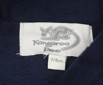 Kangaroo Poo Boys Blue Pullover Hoodie, Size 7-8 Years