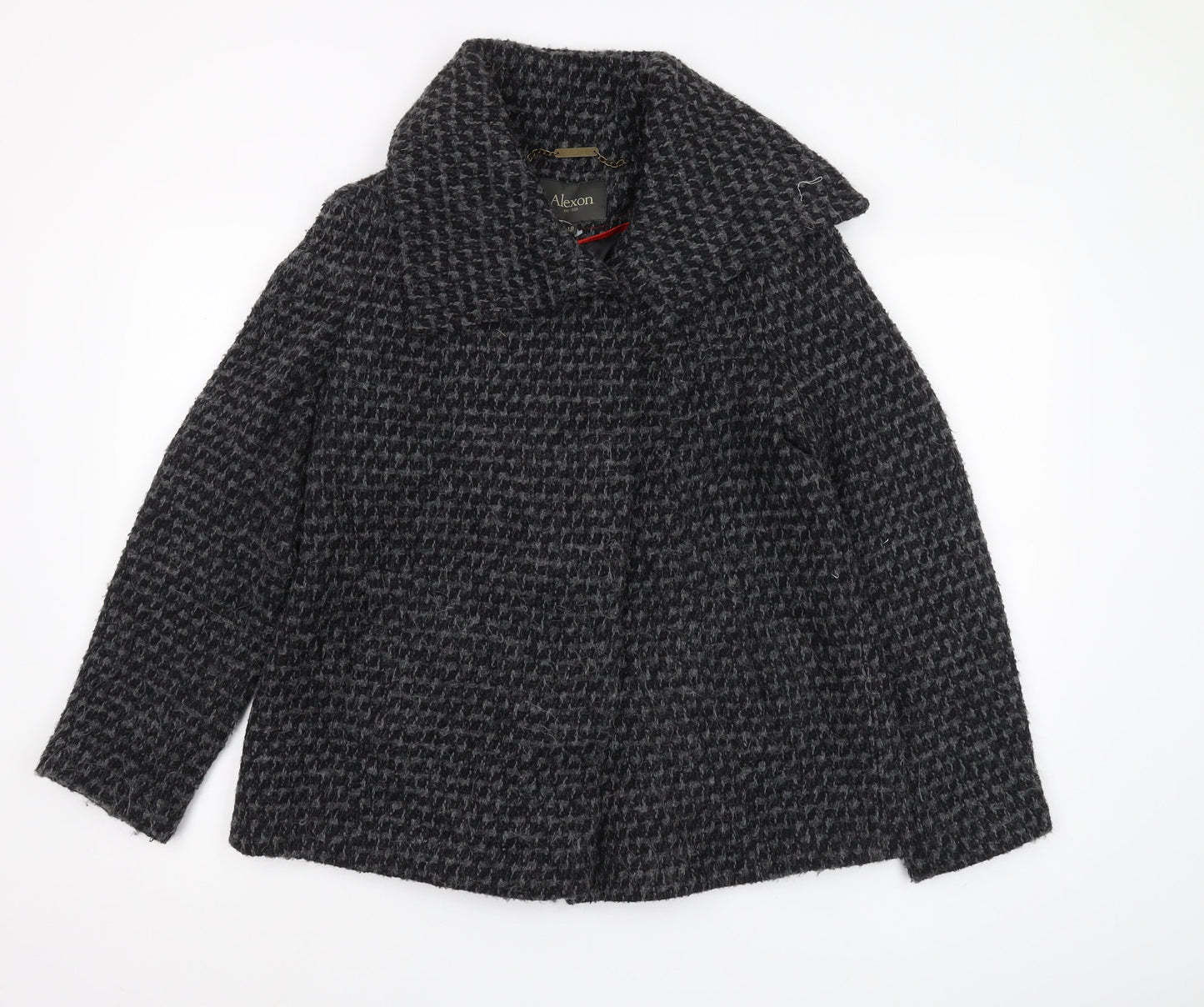 Alexon Women's Black Wool Overcoat Size 10 Classic