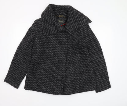 Alexon Women's Black Wool Overcoat Size 10 Classic