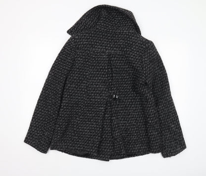 Alexon Women's Black Wool Overcoat Size 10 Classic