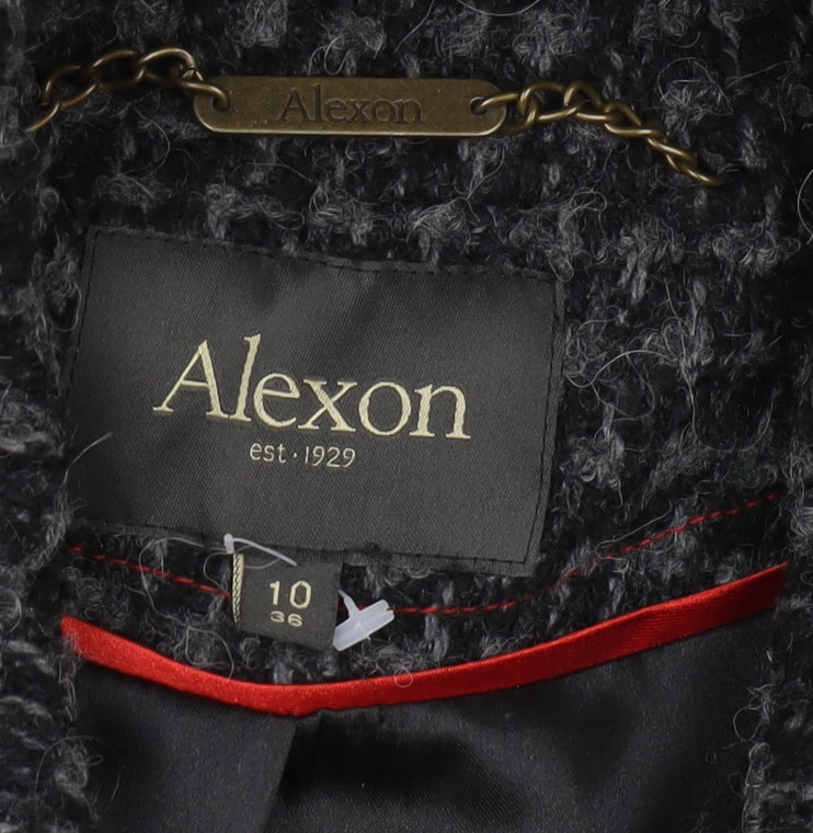 Alexon Women's Black Wool Overcoat Size 10 Classic
