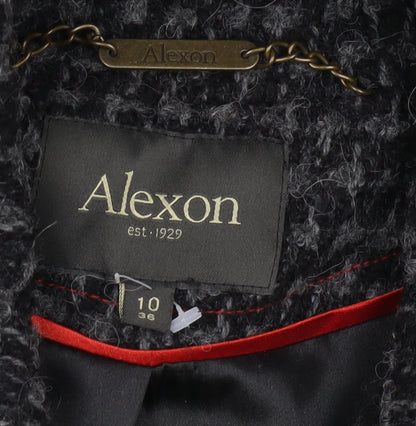Alexon Women's Black Wool Overcoat Size 10 Classic