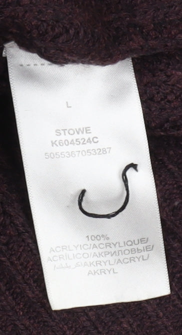 Kangol Men's Brown Henley Jumper, Size L - Acrylic, Autumn/Winter