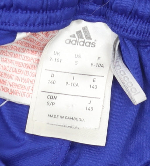 Adidas Boys Blue Athletic Shorts 9-10 Years Football Style