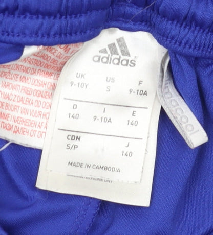 Adidas Boys Blue Athletic Shorts 9-10 Years Football Style