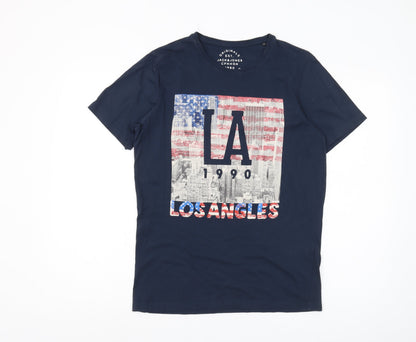 Mens UK Size S JACK & JONES Blue  T-Shirt