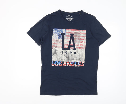 Mens UK Size S JACK & JONES Blue  T-Shirt