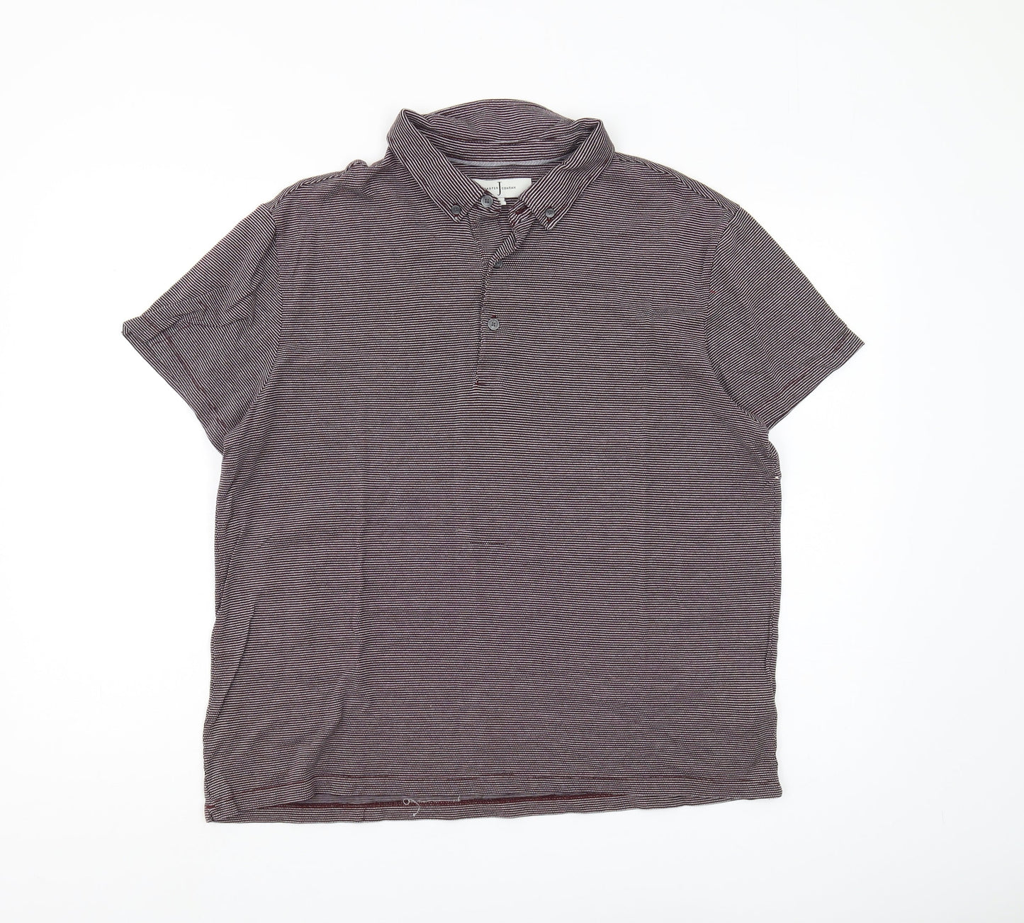 Jasper Conran Men's Purple Striped Polo Shirt - L