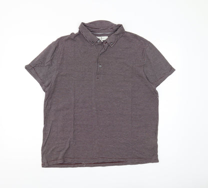 Jasper Conran Men's Purple Striped Polo Shirt - L