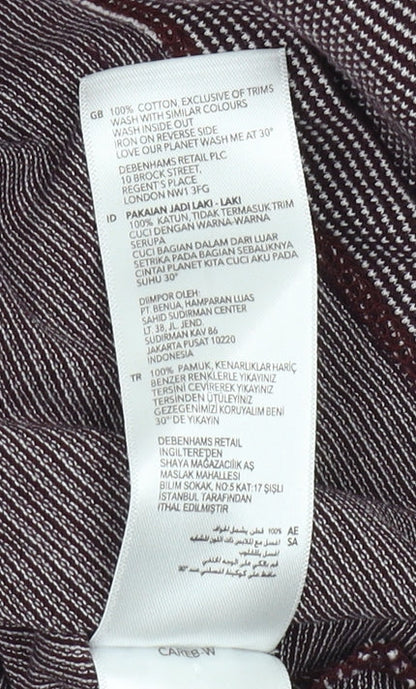 Jasper Conran Men's Purple Striped Polo Shirt - L