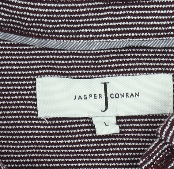 Jasper Conran Men's Purple Striped Polo Shirt - L
