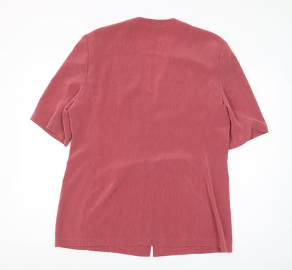 Windsmoor Women Red Short Sleeve V-Neck Top Size 14