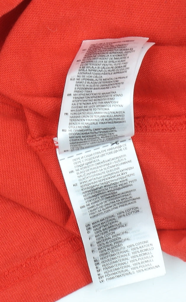 Adidas Men's Red Medium Crew Neck Logo T-Shirt