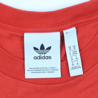 Adidas Men's Red Medium Crew Neck Logo T-Shirt