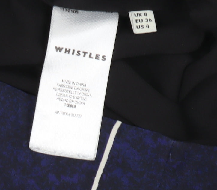 Whistles Women's Blue Check Sheath Dress Size 8