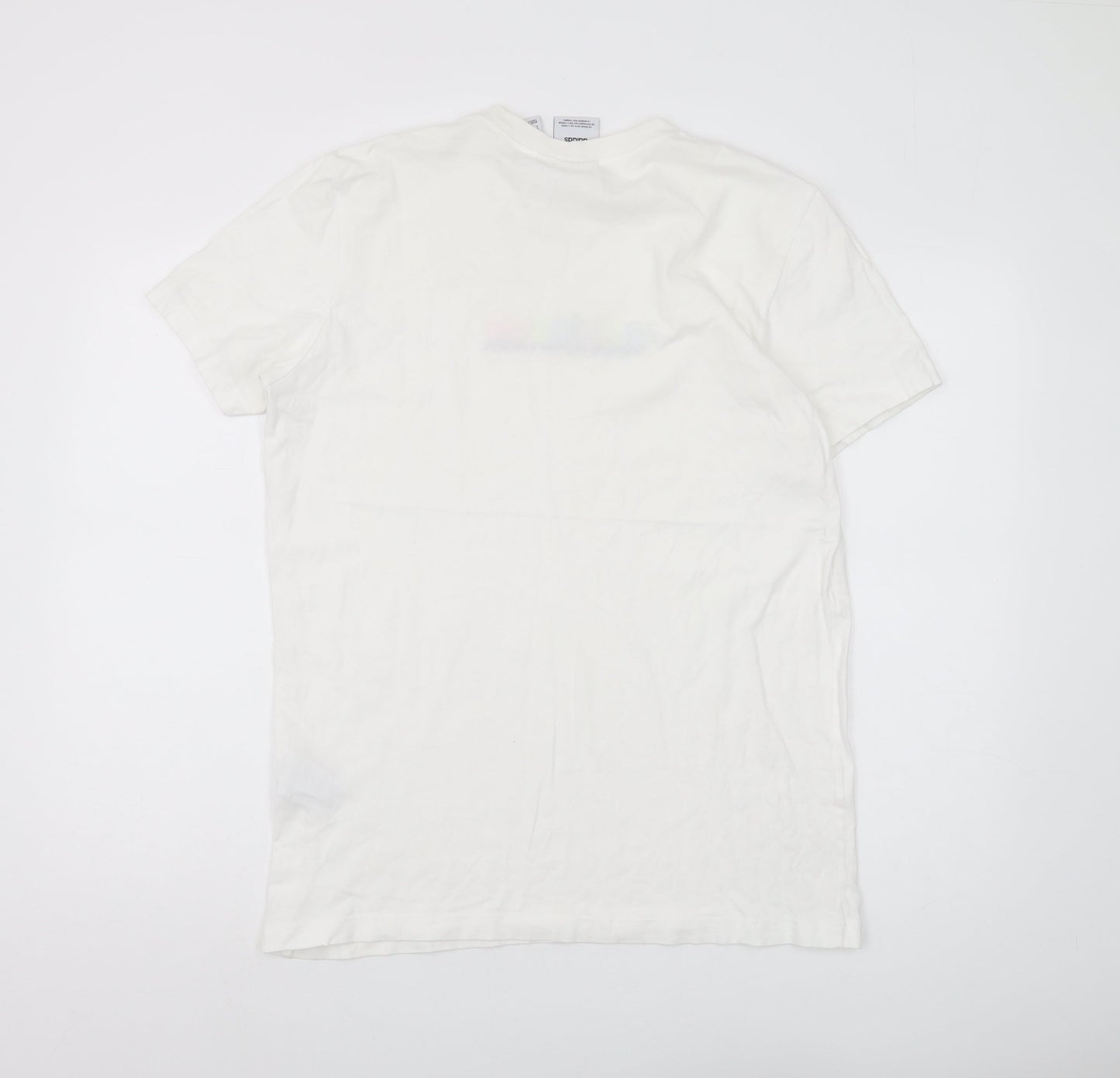 Adidas Men's White L T-Shirt, Short Sleeve, Logo Accent