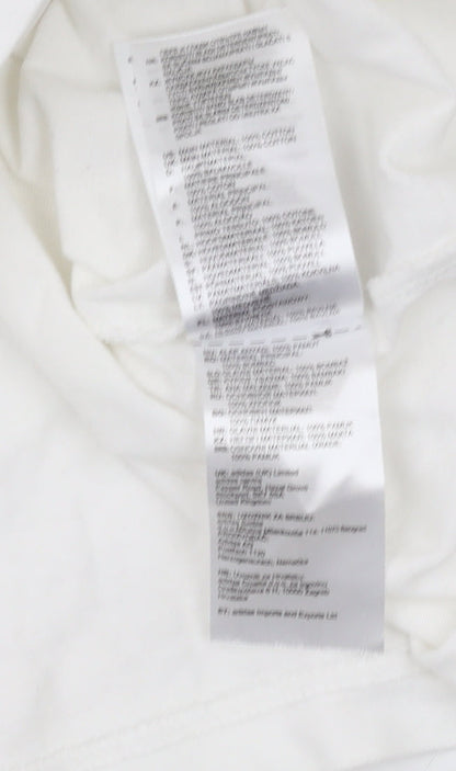 Adidas Men's White L T-Shirt, Short Sleeve, Logo Accent