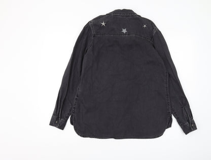 Guess Women's Black XS Button-Up Denim Shirt