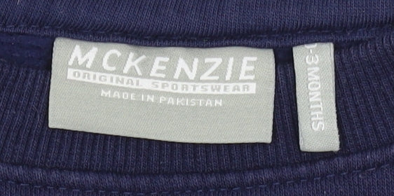 McKenzie Unisex Baby Blue Crew Neck Sweatshirt 0-3 Months