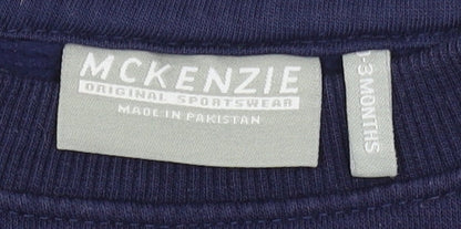 McKenzie Unisex Baby Blue Crew Neck Sweatshirt 0-3 Months
